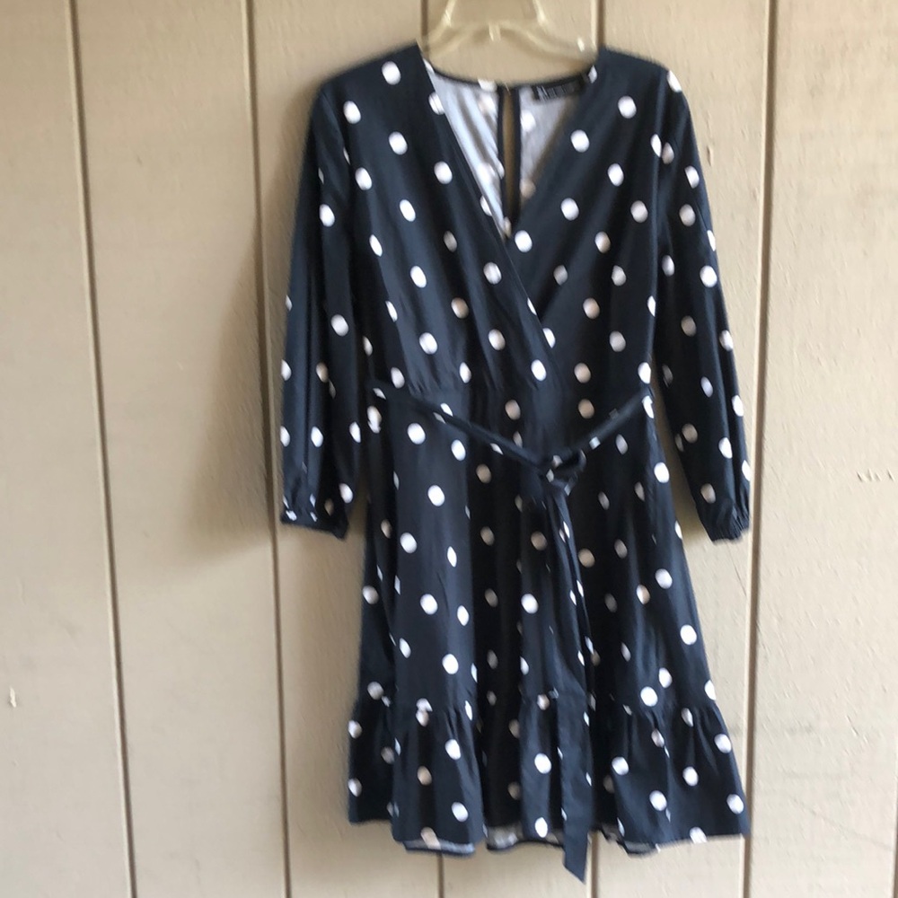 Navy Polka Dot Dress